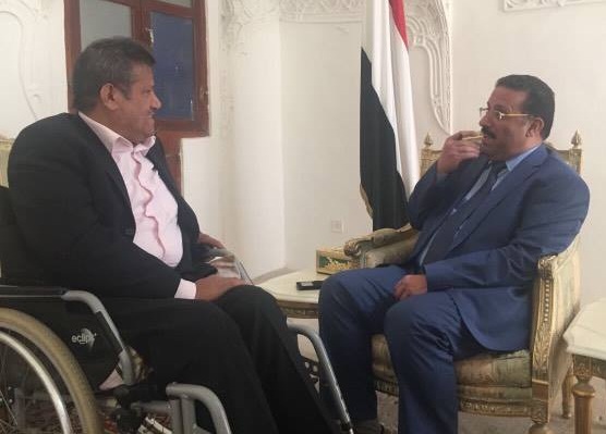 نائب رئيس المجلس السياسي الاعلى يبحث مع المدير التنفيذي لصندوق رعاية المعاقين اوضاع الاشخاص ذوي الاعاقة